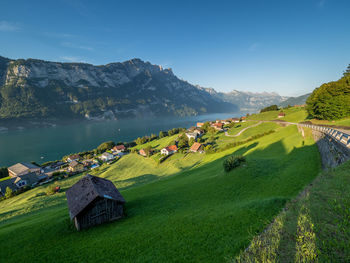 Scenic view of mountains against sky