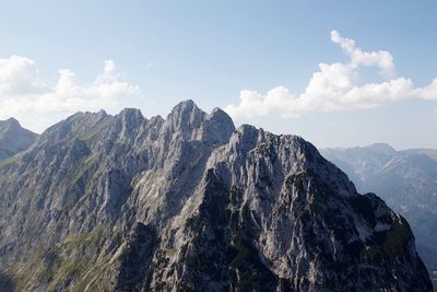 Panoramic view of mountain range against sky