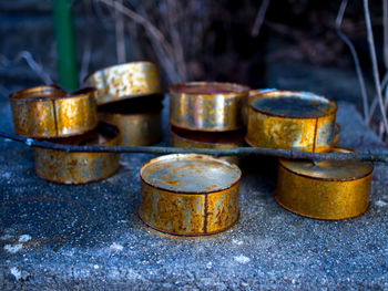 Close-up of container on table