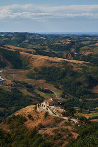 High angle view of landscape against sky