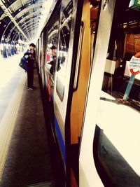 Train at railroad station platform