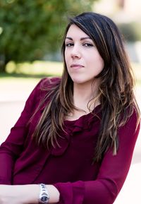 Portrait of beautiful woman with brown hair