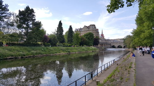 Tourists in river