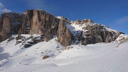 Scenic view of dolomites in winter