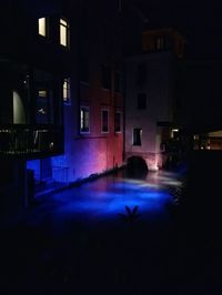 View of illuminated building at night