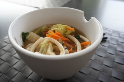 Close-up of noodles in bowl