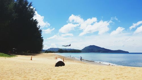 Scenic view of beach against sky