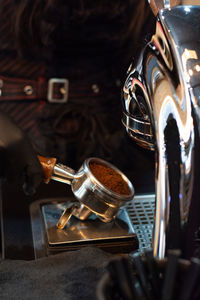 Close-up of coffee cup on table