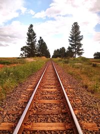 View of railroad tracks against sky