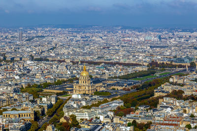 High angle view of buildings in city