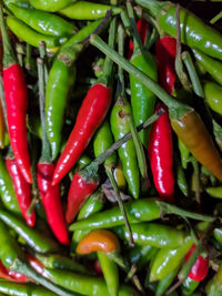 Full frame shot of chili peppers