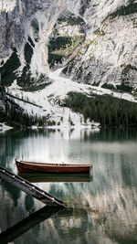 Scenic view of lake by mountain