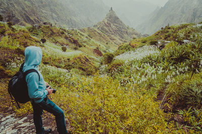 Man standing on mountain 