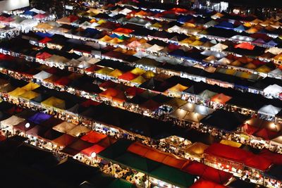 High angle view of multi colored pencils in store