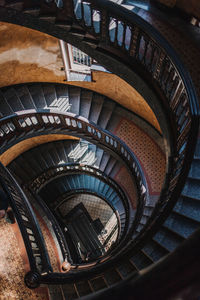 Low angle view of spiral staircase