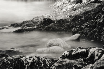 Rock formation in sea