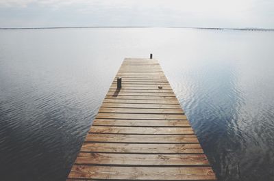 Wooden pier in sea