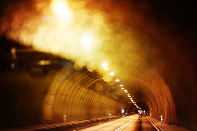 Road passing through tunnel