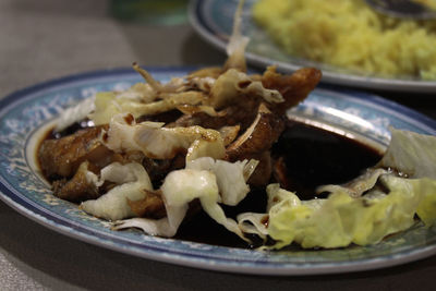 Close-up of food in plate