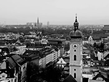 View of clock tower in city