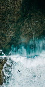 Water splashing in sea