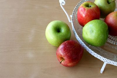 Close-up of apples on table