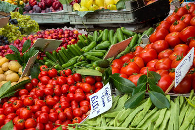 Fresh vegetables for sale at a market in istanbul, turkey