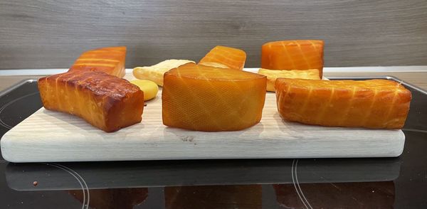 High angle view of fruits on table