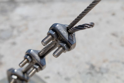 Close-up of steel cable