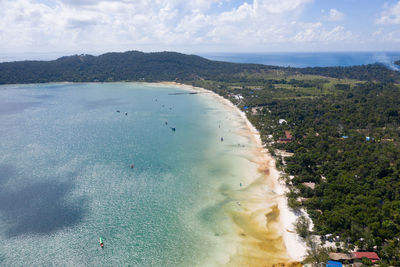 High angle view of beach against sky