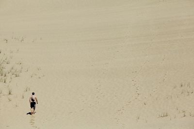 Full length of woman standing in pond