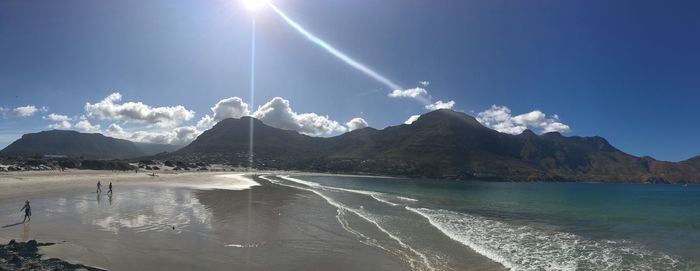 Panoramic view of mountains against sky
