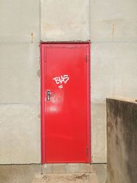 Close-up of red mailbox