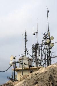 Kemer, turkey - november 30, 2022. rocky hilltop telecommunications equipment.