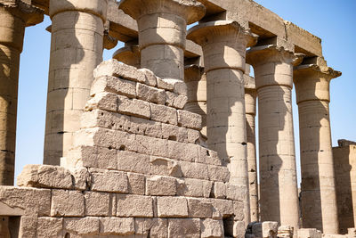 Stone pillars. temple of luxor, egypt.