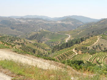 High angle view of mountain range