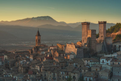Aerial view of buildings in city