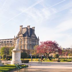 Facade of historic building against sky
