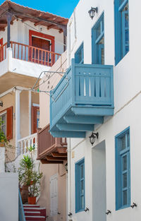 Small houses and their small streets on the volcanic island of nisyros on the aegean sea greece