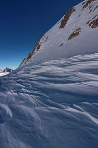 Pale di san martino. dolomites unesco italy. scenic view of snowcapped mountain against sky.