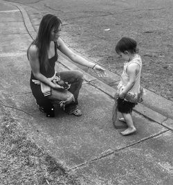 Boy playing in park