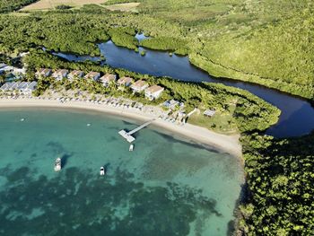 High angle view of beach