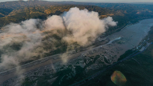 High angle view of volcanic landscape