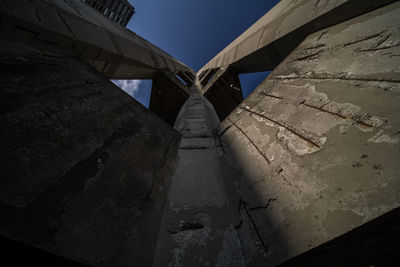 Low angle view of old building against sky