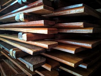 Full frame shot of wooden logs