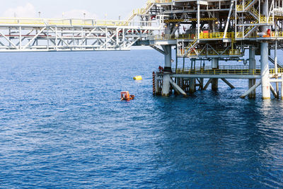 Fast rescue craft deployed at offshore oil field