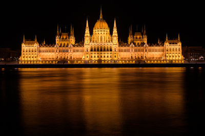 Illuminated city lit up at night