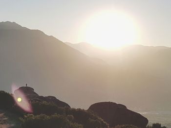 Scenic view of mountains against clear sky