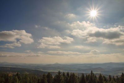 Scenic view of landscape against sky during sunset