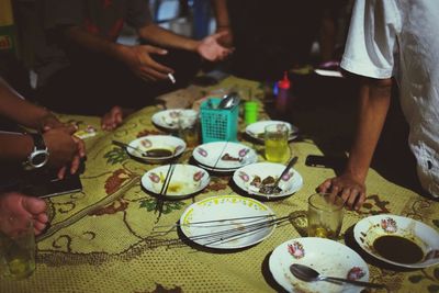 Friends having food at sate klathak pak baris